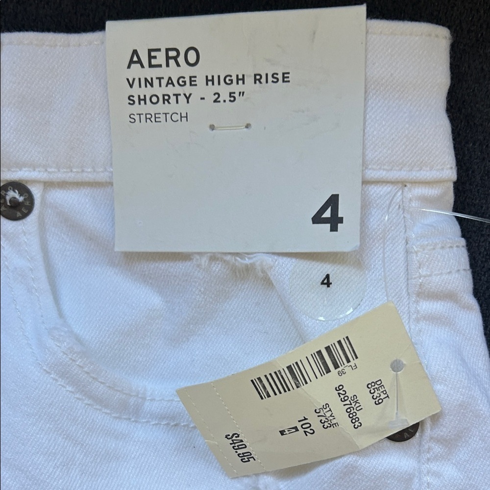 NWT Aeropostale White Distressed Jean Shorts - Picture 9 of 9
